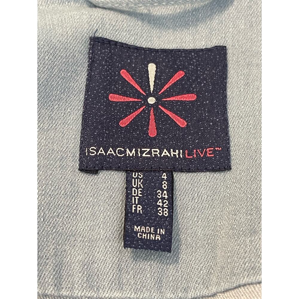 Isaac Mizrahi Live! True Denim Classic Jean Jacket Bleached Indigo Size 4 - Picture 4 of 7